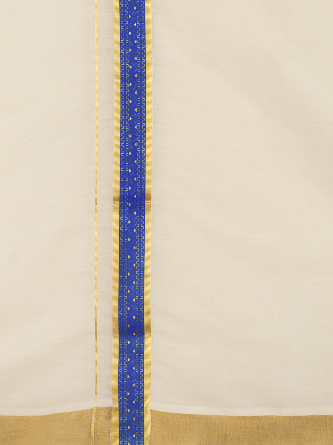 Men Kora Cotton Double Layer Dhoti with Double Side Fancy Jari Border PR18