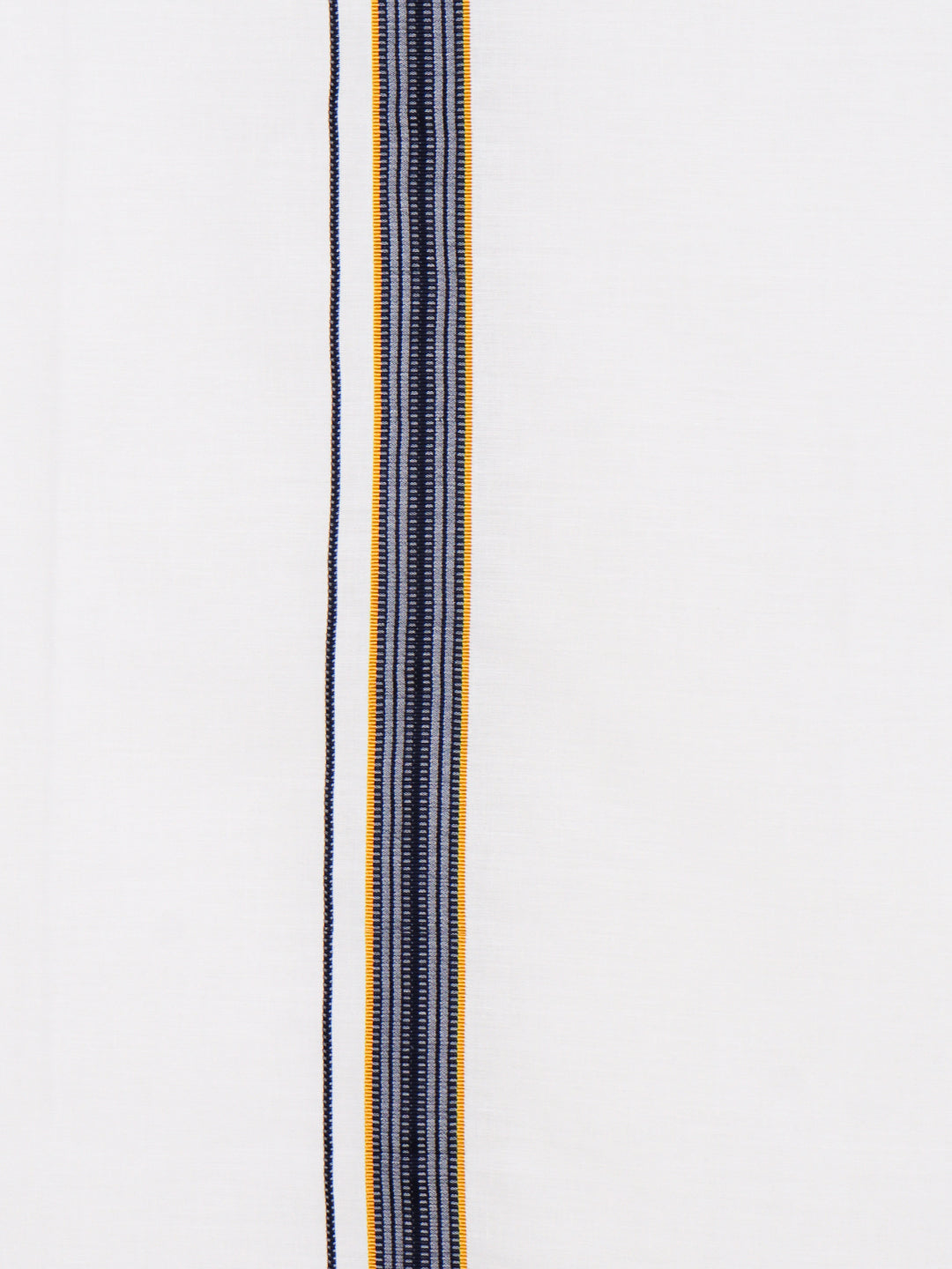 Men Cotton Blend Single Layer White Dhoti with Fancy Jari Border WGF10