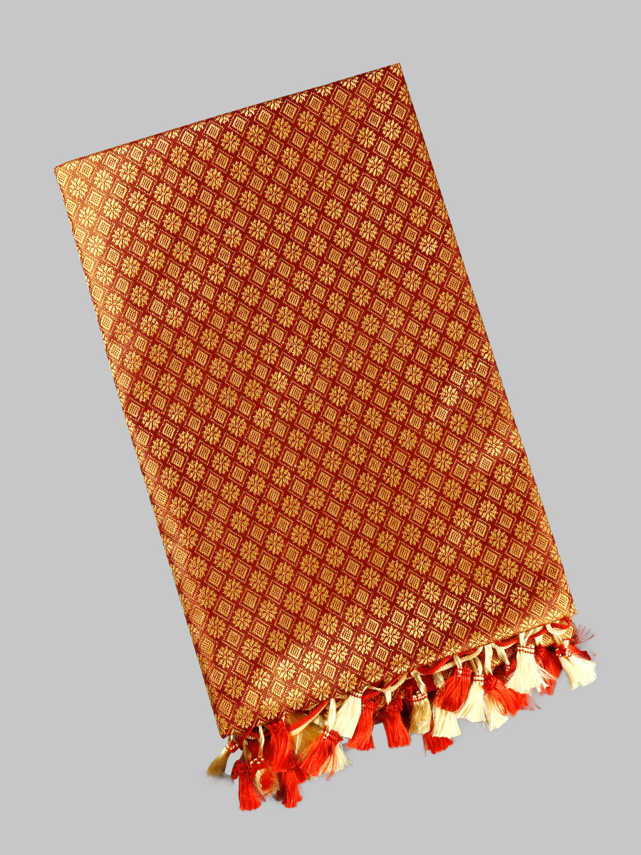 Ponnadai/Jari Shawl 508-Brown