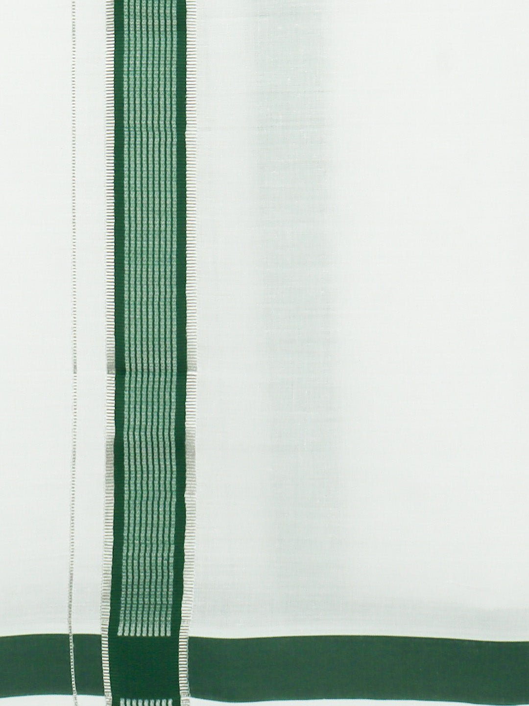 Men Cotton Blend Single Layer White Dhoti with Fancy Jari Border PB8