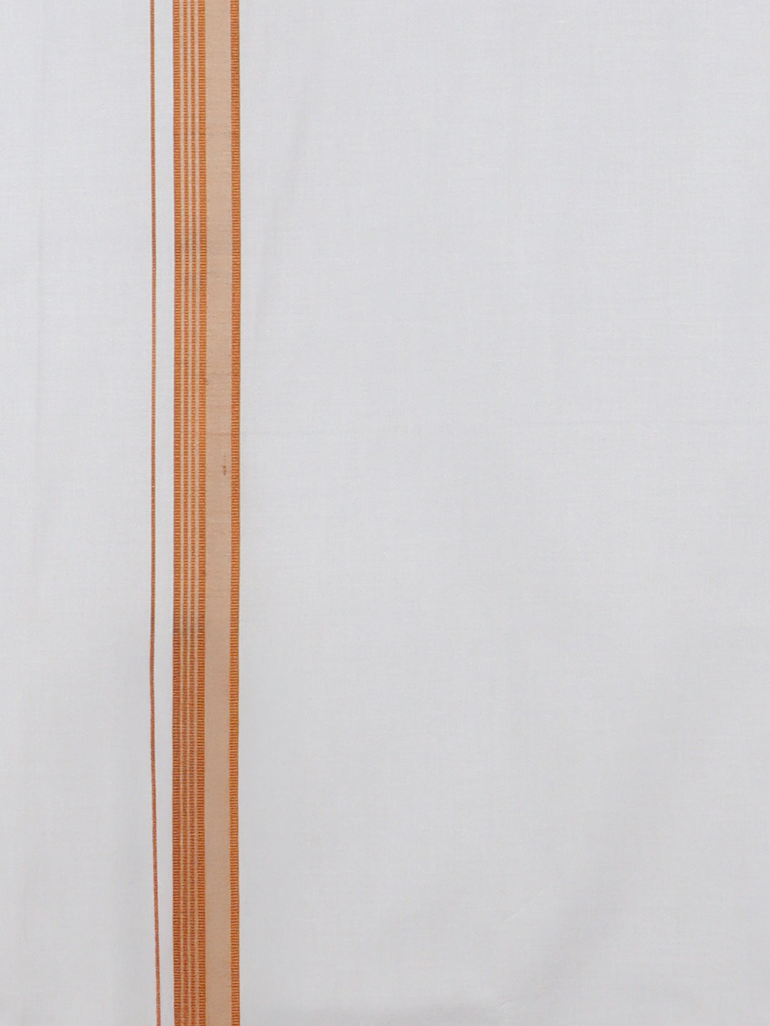 Men Cotton Blend Single Layer White Dhoti with Fancy Jari Border Gen Trend