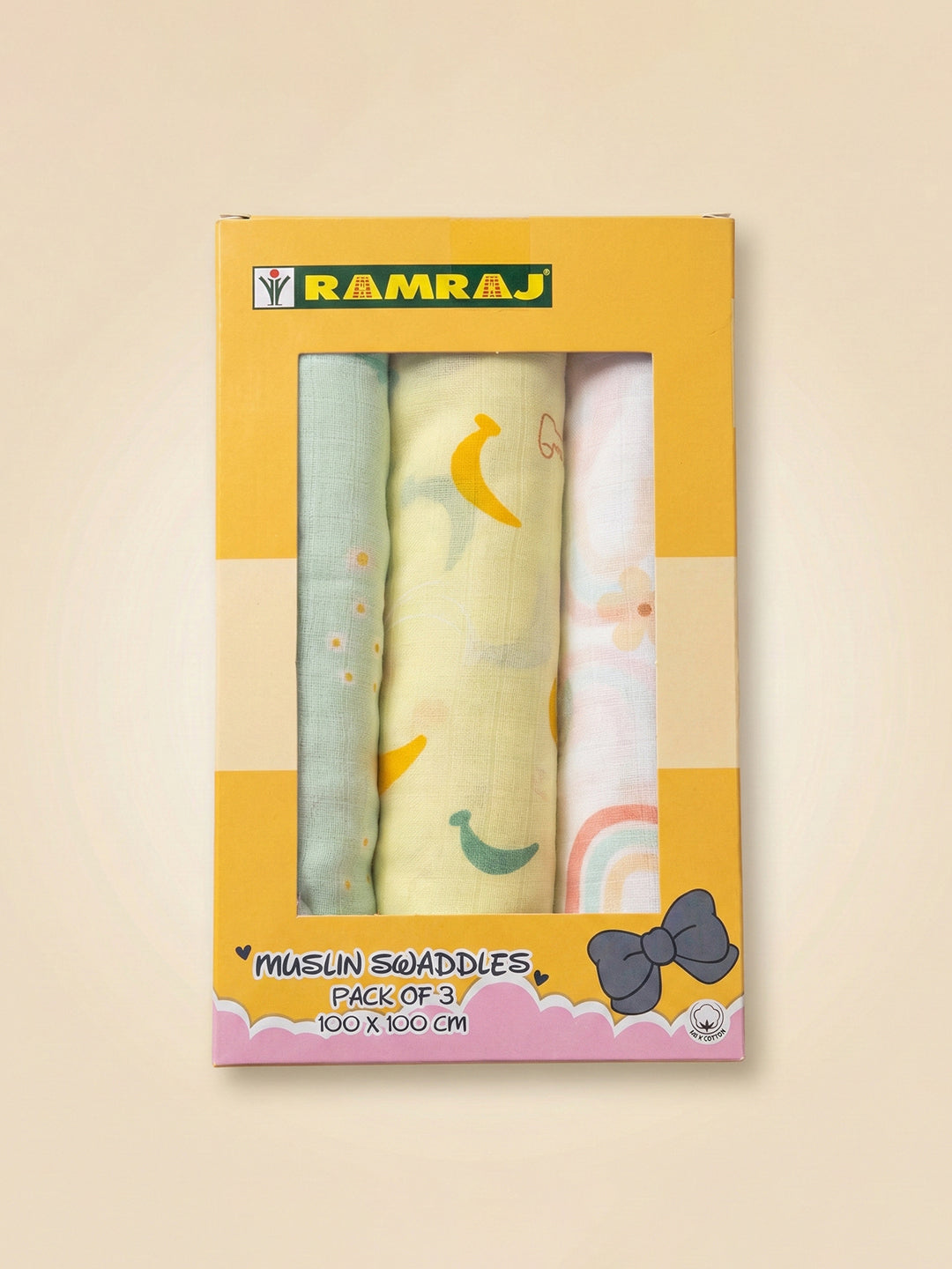 Ultra Soft Newborn Baby Wrapping Cloth (Pack of 3) Lightweight & Breathable Cotton | 1m x 1m