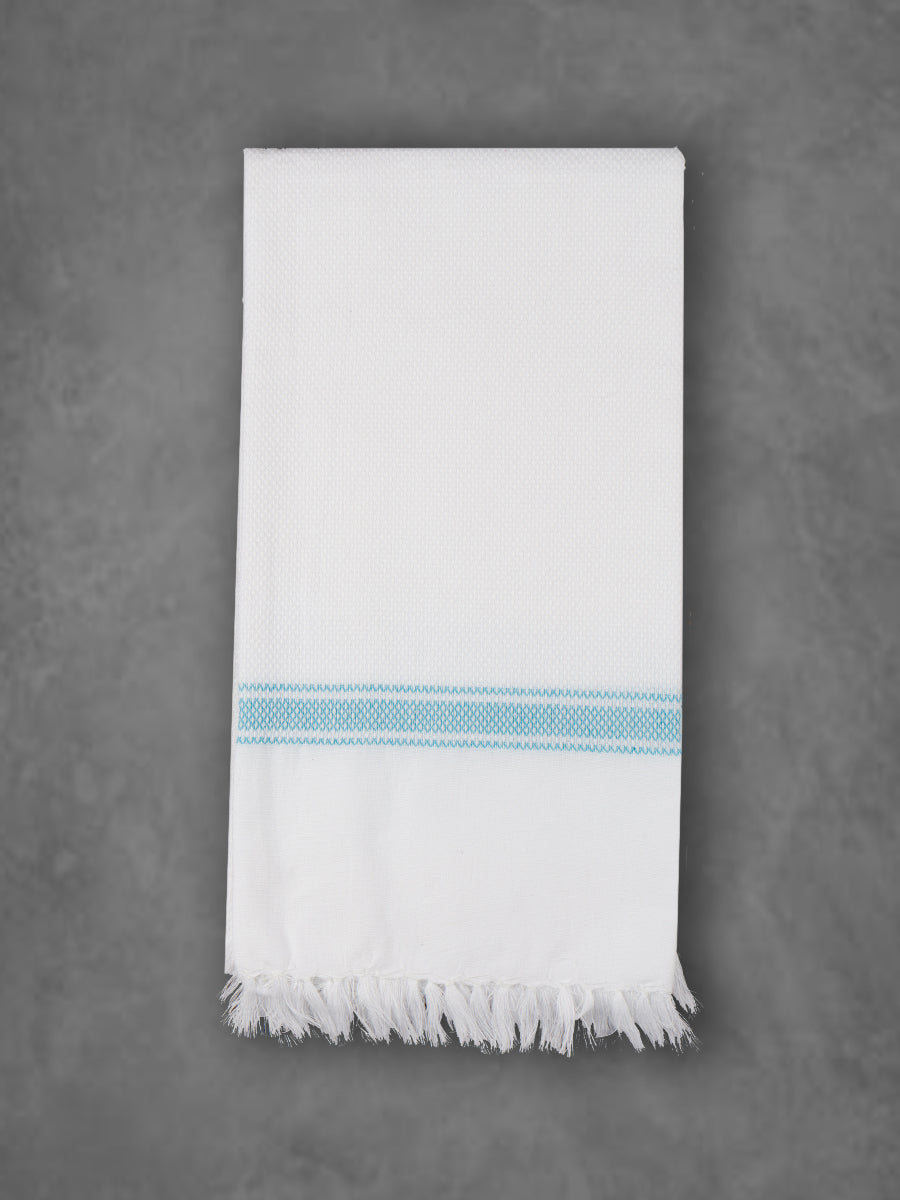 100% Premium Cotton Fast Absorbent White Bath Towel 1048 -Green