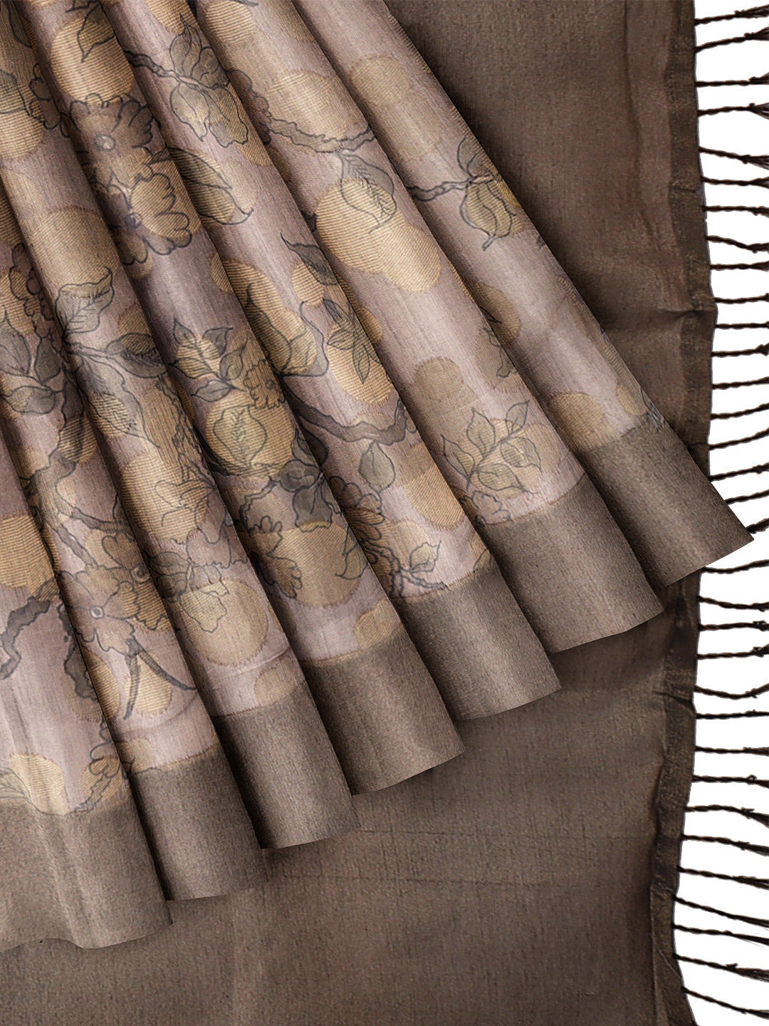 Women Violet Semi Tussar Printed Saree ST259