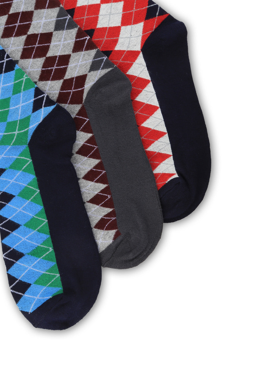 Men Assorted Formal Full Length Checks Designed Socks FFD3