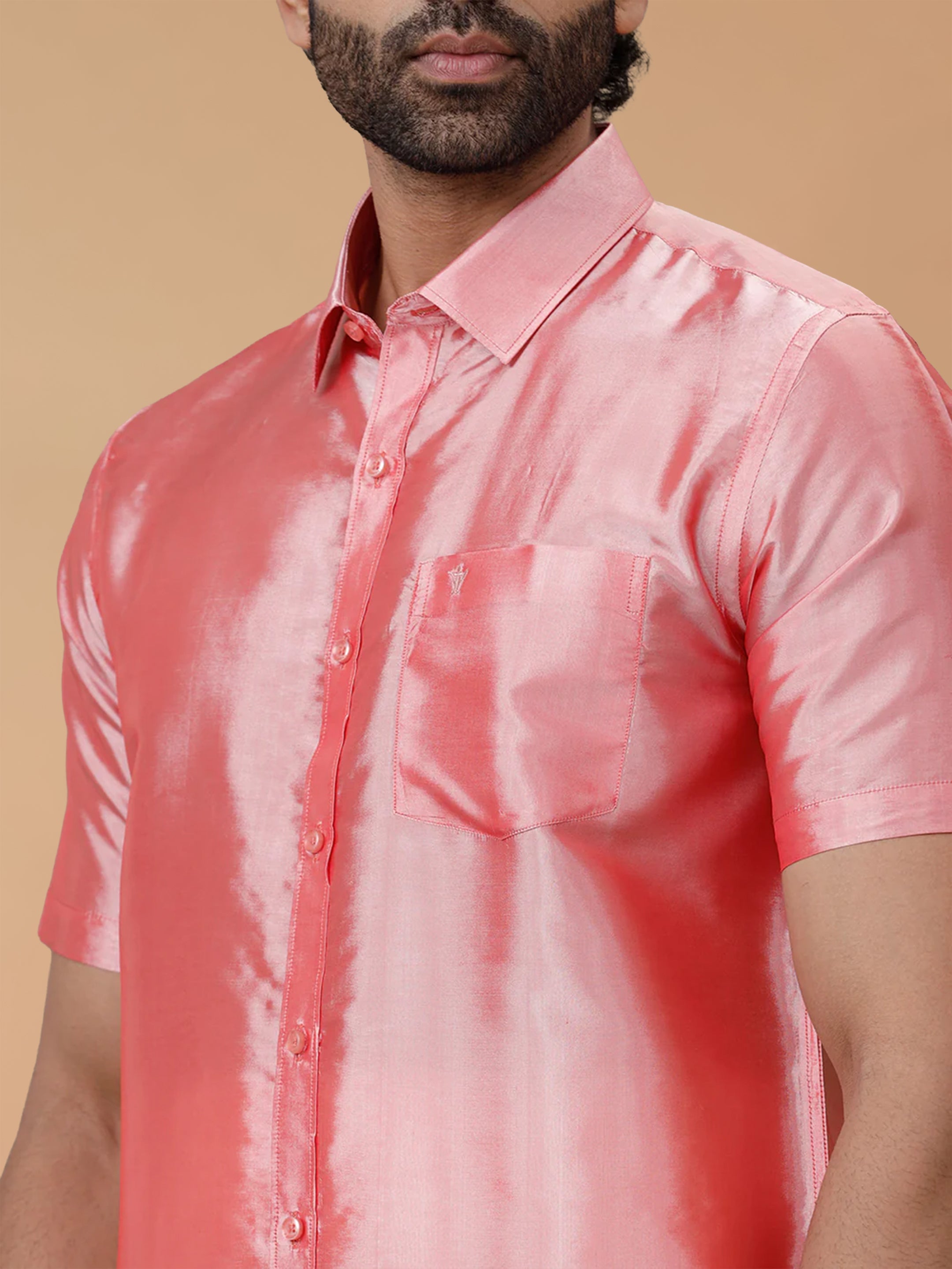 Silk Feel Pink Shirt - Regular Fit