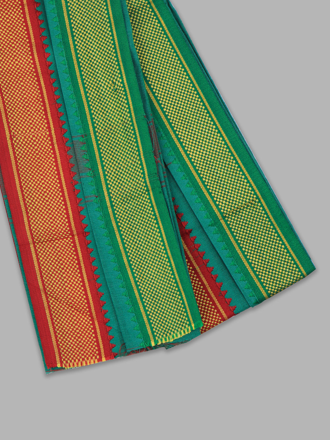 Men Mayikhan Border Devotional Towel Green (Pack of 2)