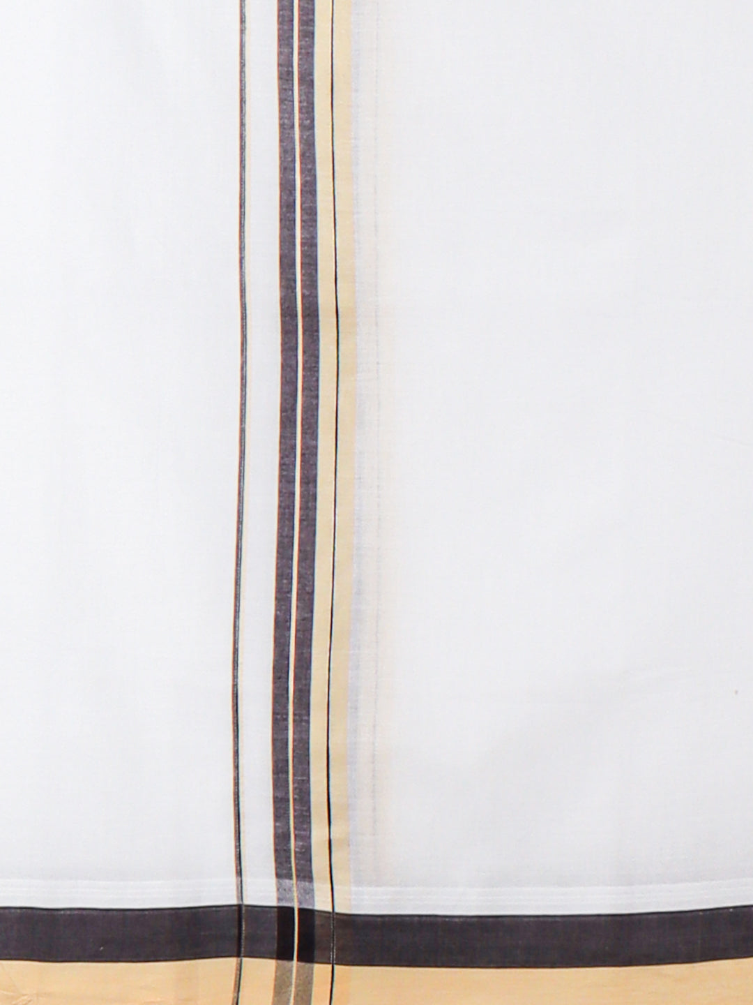 Men 100% Cotton Double Layer White Dhoti with Fancy Jari Border EJF6