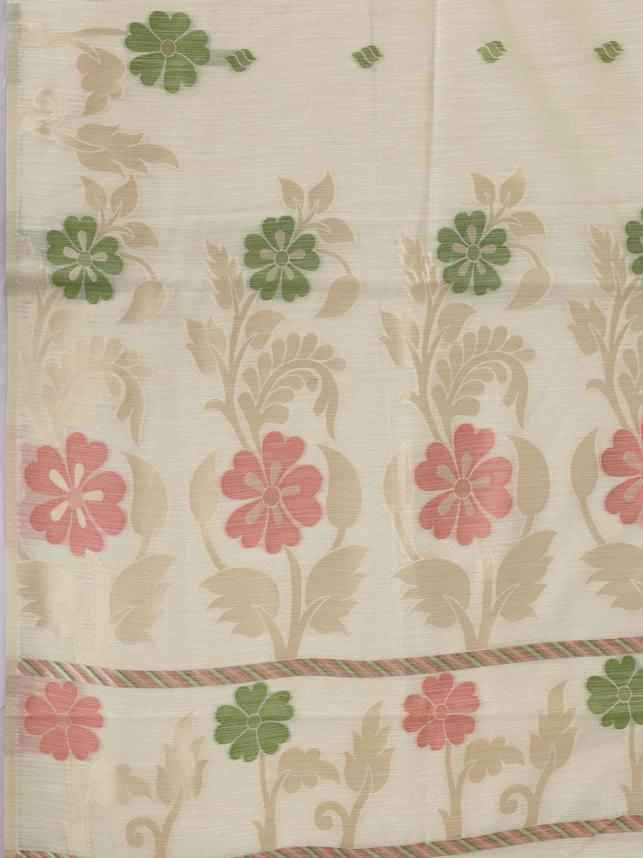 Women Cream Spun Poly Printed Saree SP08