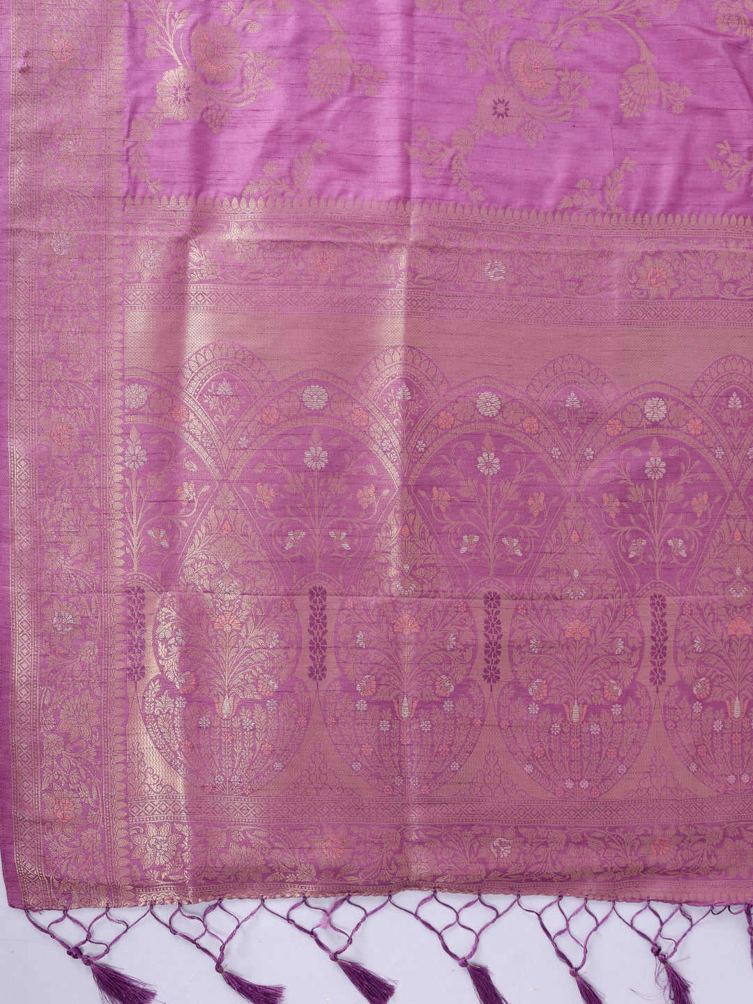 Women Semi Tussar Purple Saree ST357