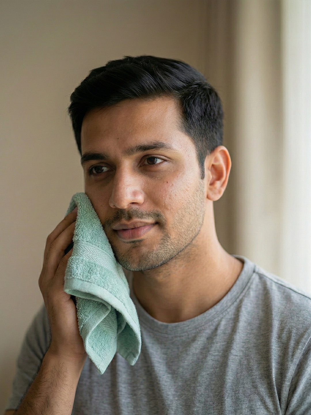 You & Me Premium Soft Terry Cotton Couple Bath, Face & Hand Towels M.Blue (Pack Of 6)