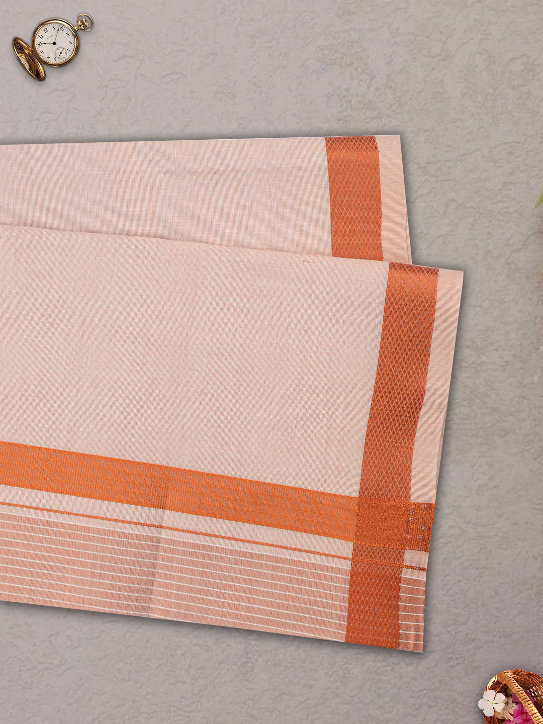 Men Tissue Copper Dhoti & Shirting Set Celebrity Delight