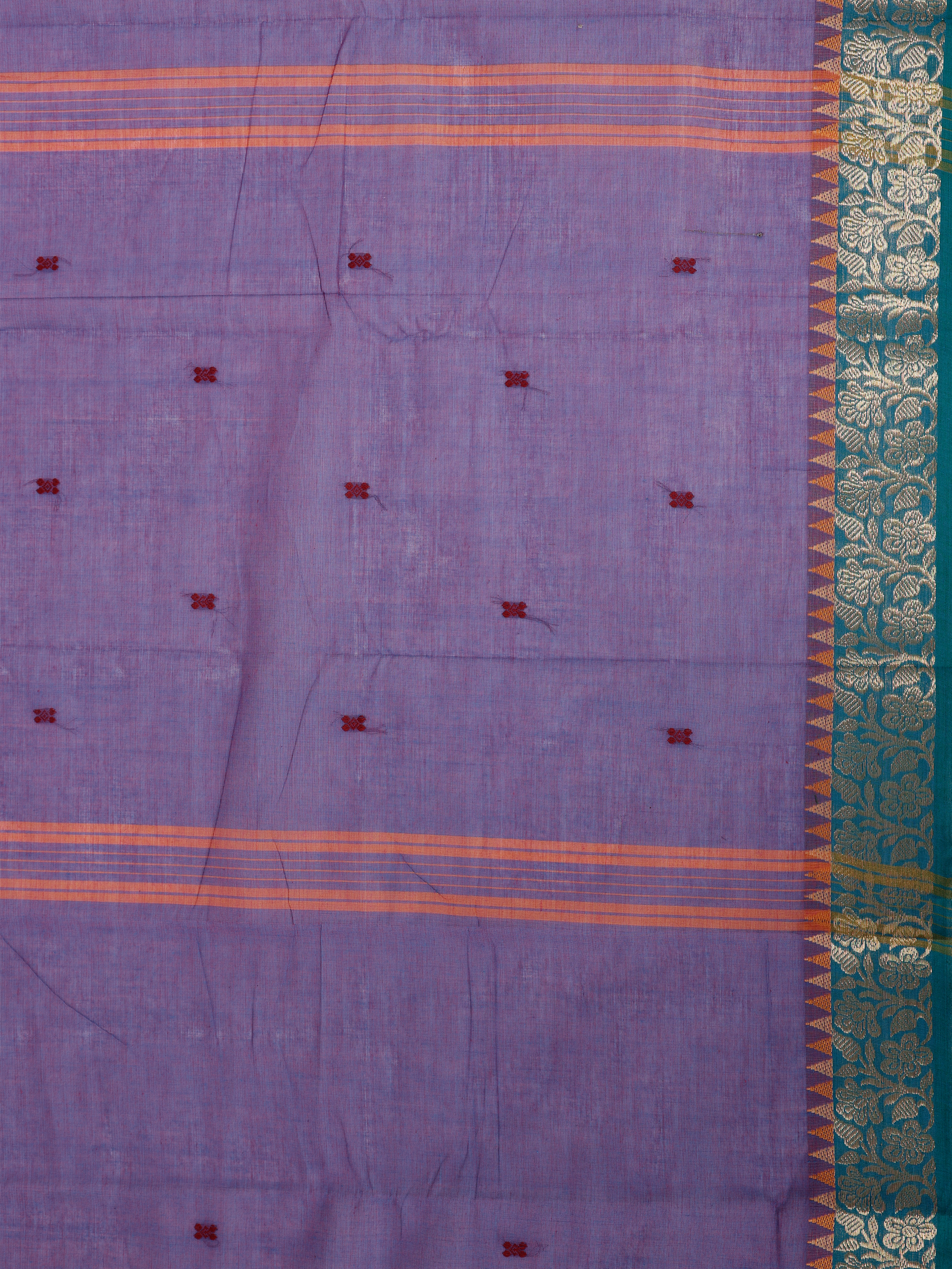 Women Chettinad Cotton Checks Violet Saree CCS05