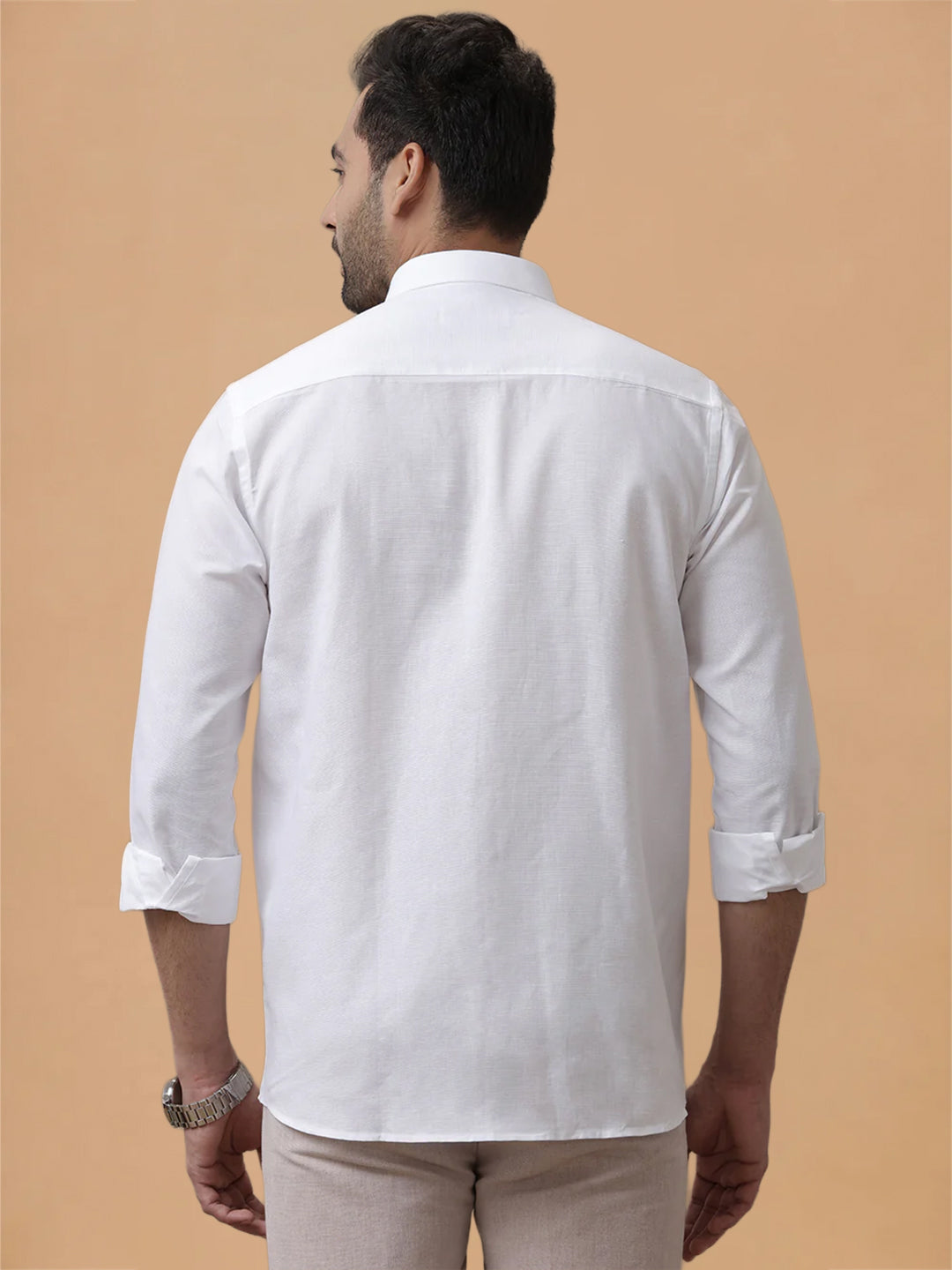 Cotton Linen White Shirt - Natural Texture & Comfort