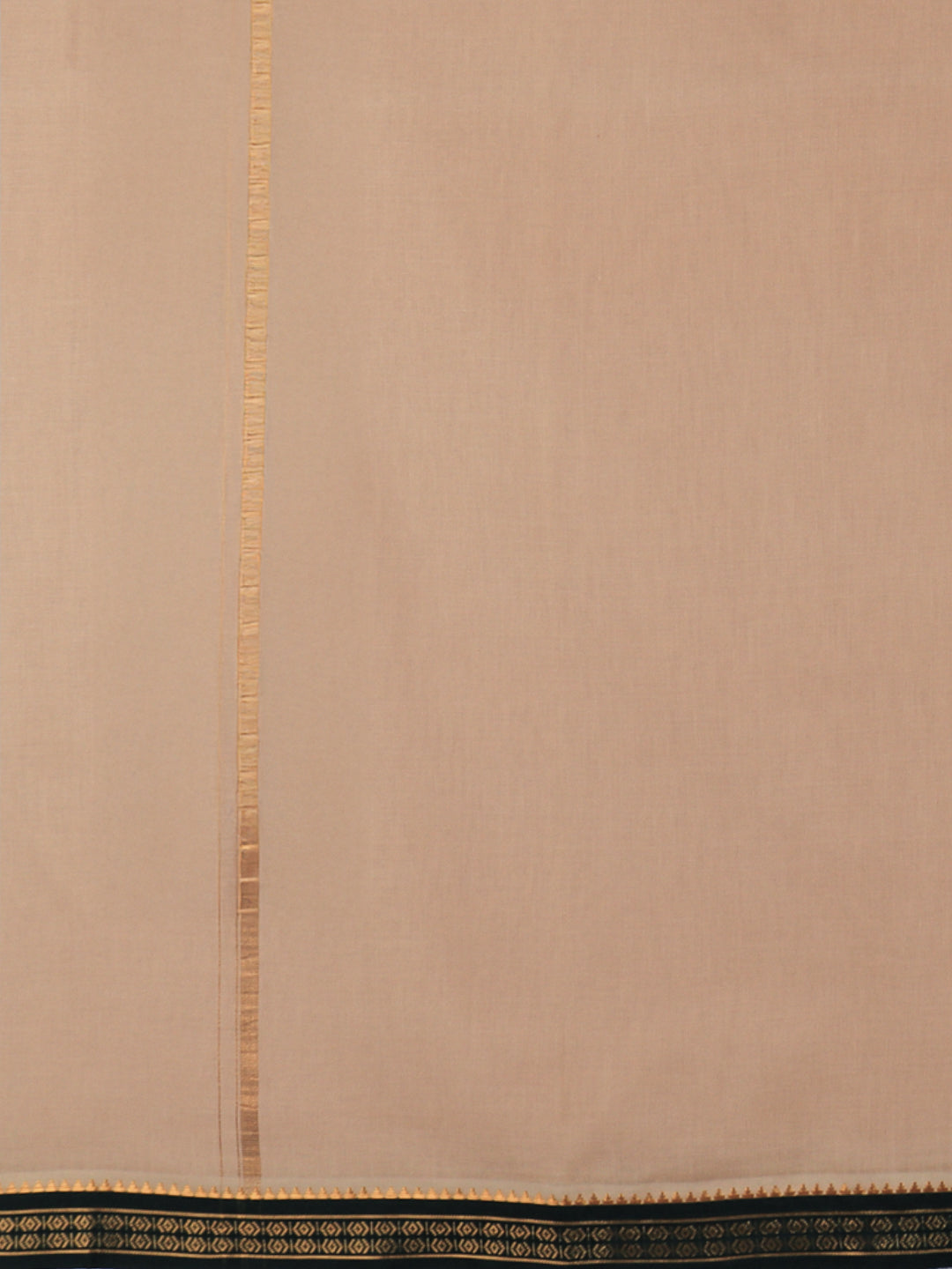 Men 100% Cotton Double Layer Light Kaavi Dhoti with Mayilkhan Border