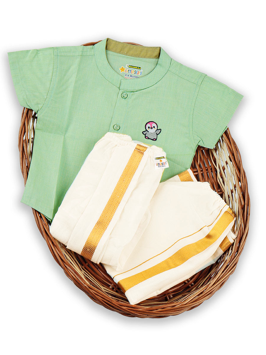 Newborn Baby Traditional Set Pista Green Half-Full view