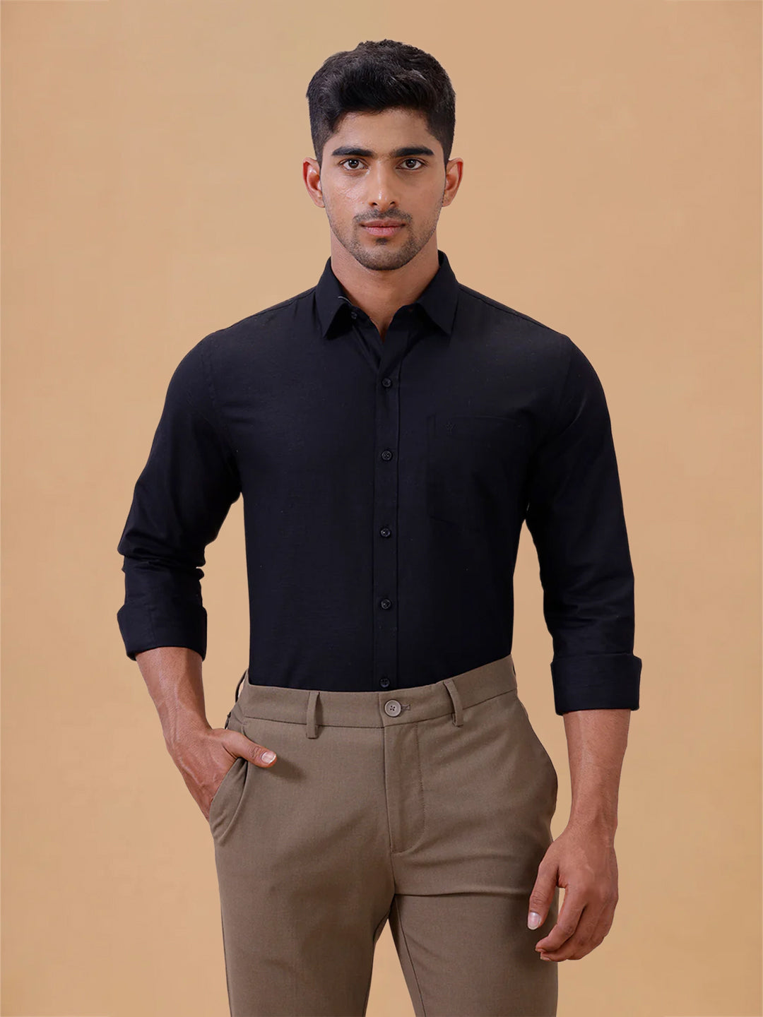 Cotton Rich Black Regular Fit T64 ANT10