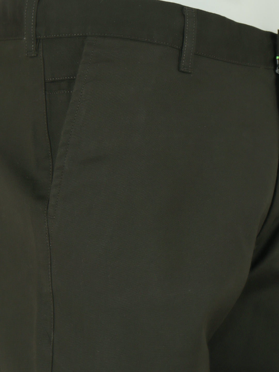 Men Cotton Lycra Dark Green Smart Fit Pant Zara