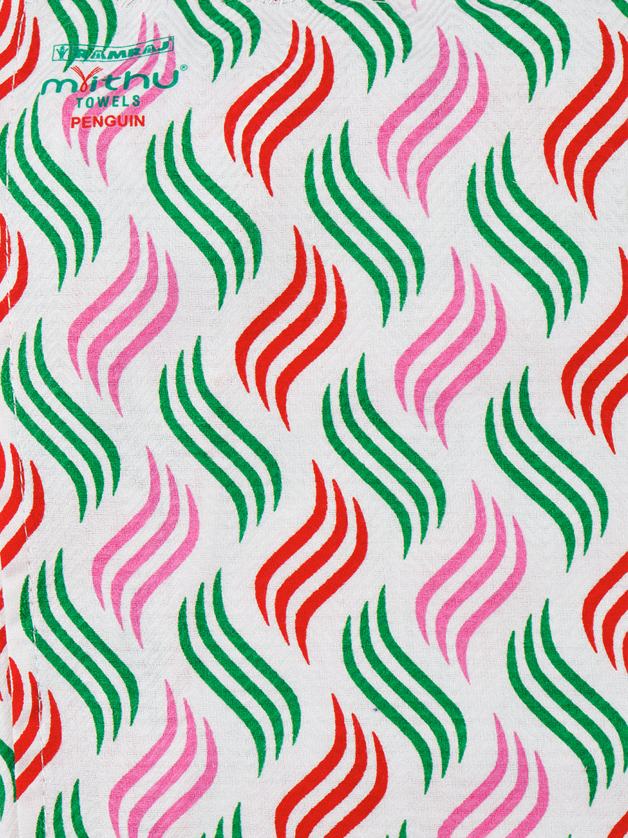 Penguin Print Cotton Bath Towel-Zoom view