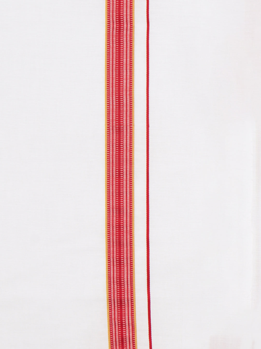 Men Cotton Blend Single Layer White Dhoti with Fancy Jari Border WGF09