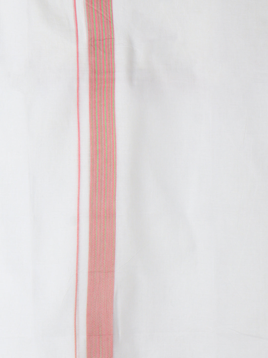Men 100% Cotton Double Layer White Dhoti with Fancy Border PMF7