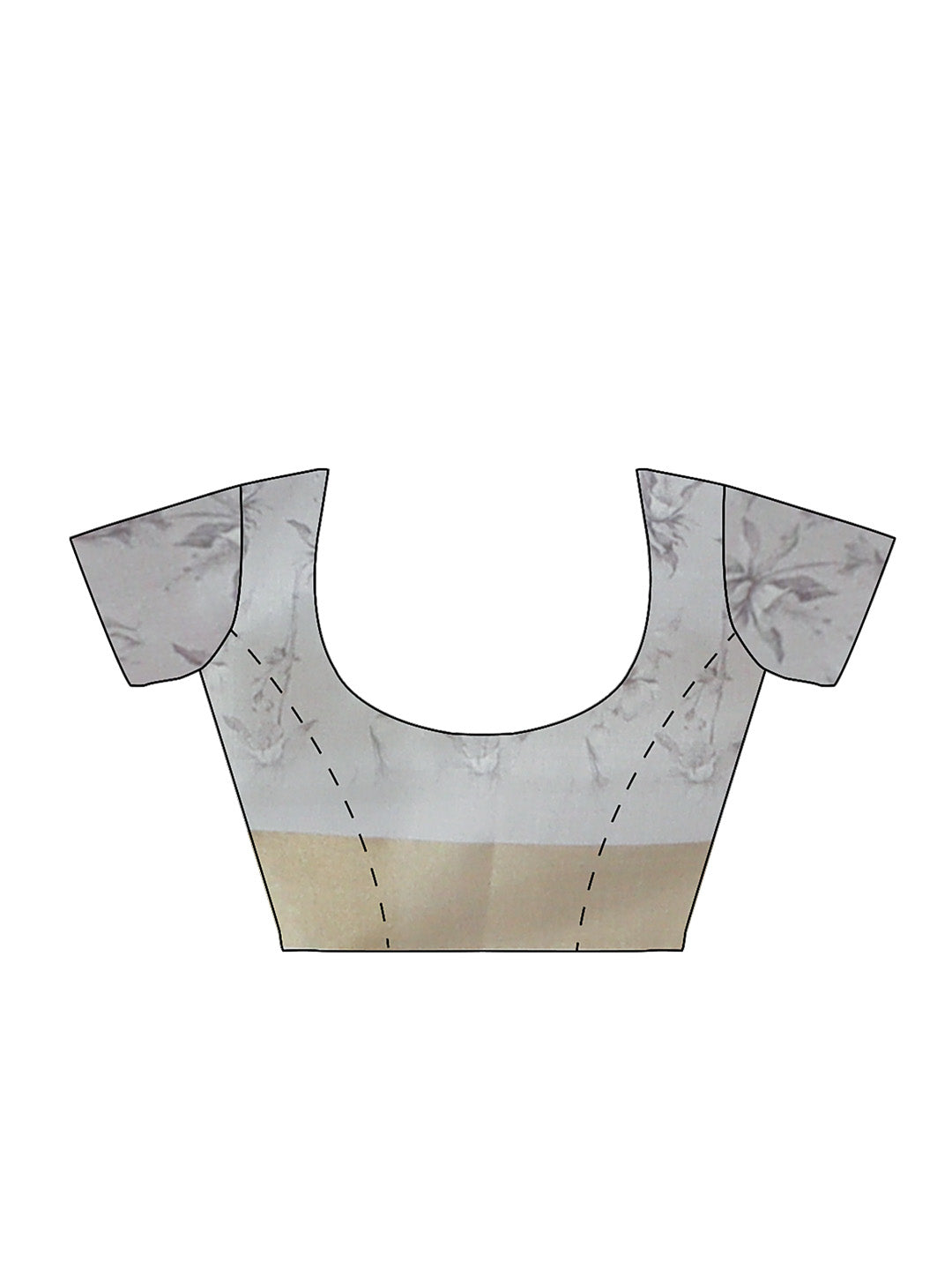 Women Silver Grey Semi Tussar Printed Saree ST249