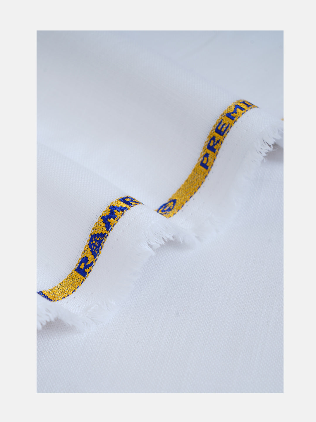 Men Cotton Blend Pants Fabric White