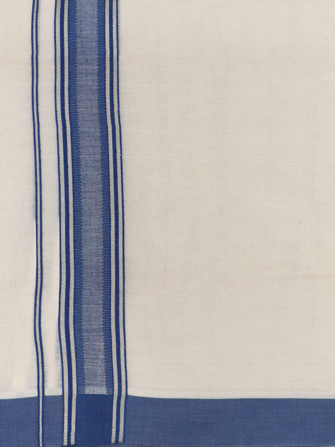 Double Layer 100% Cotton Cream Kora Dhoti with Colour Border - BJM02