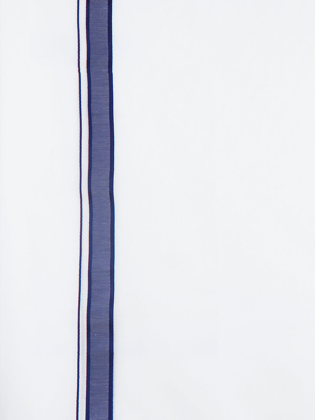 Men Navy Fancy Border Double Layer Dhoti Terra Plain