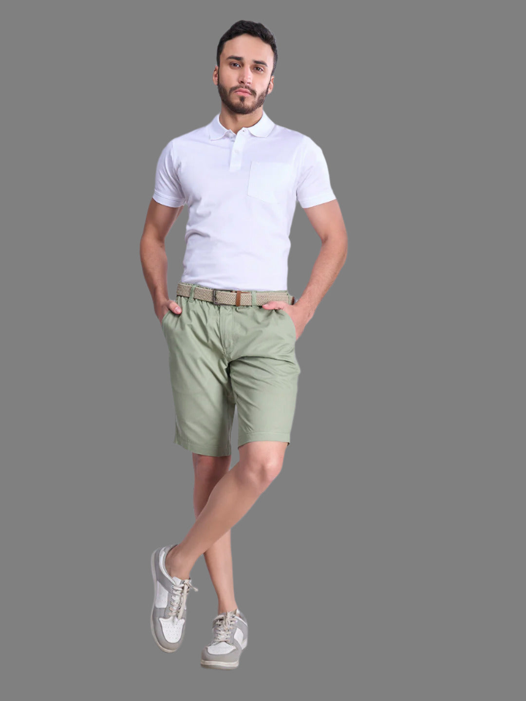 Men 100% Combed Cotton Golf Boxer Shorts Green GS4