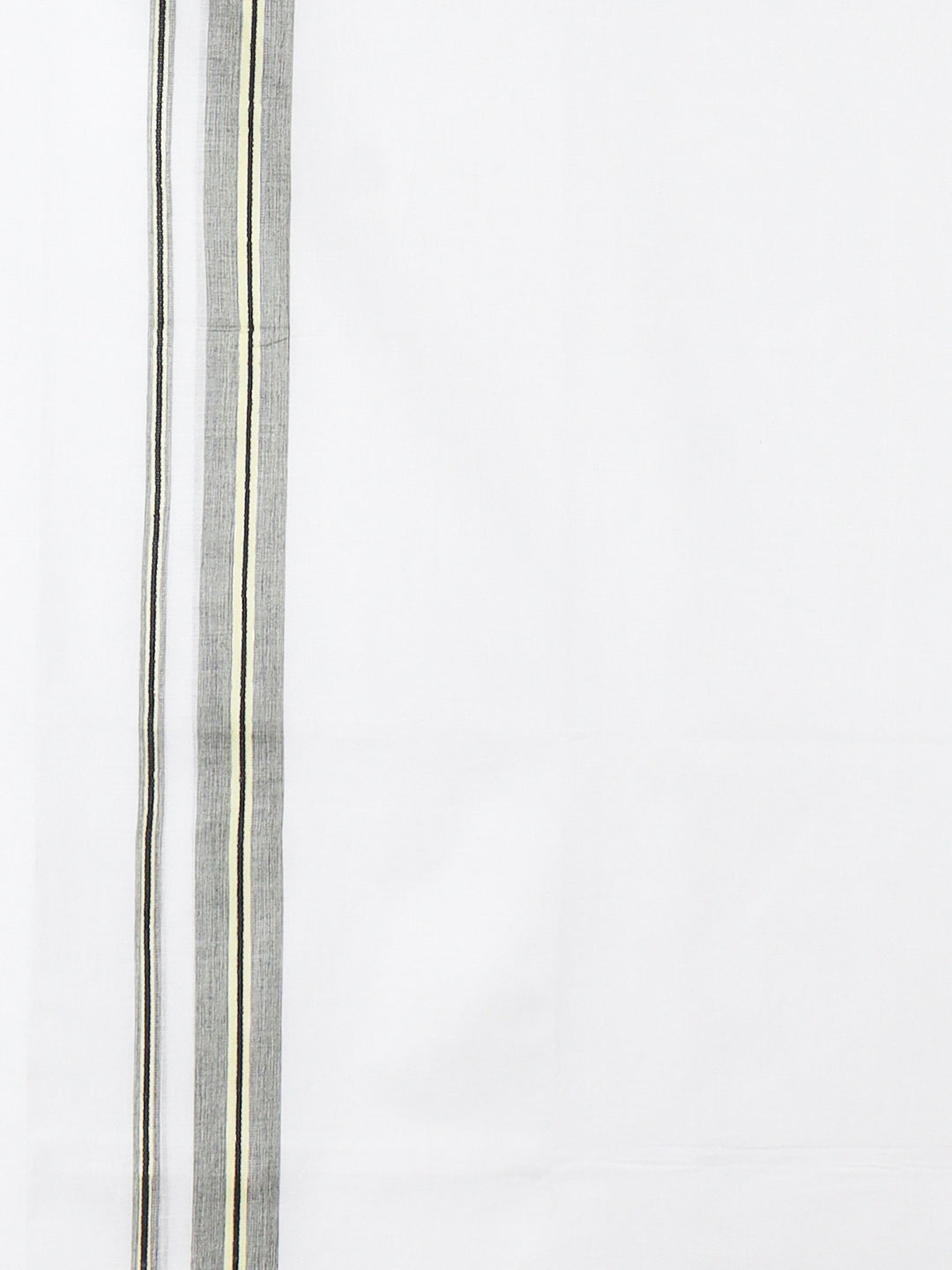 Men 100% Cotton Double Layer White Dhoti with Fancy Jari Border EJF13