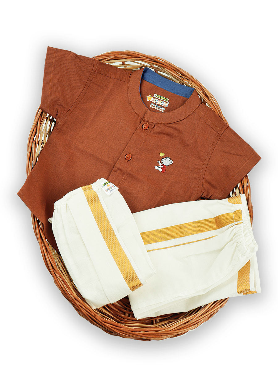 Newborn Baby Traditional Set Brown Half-Full view