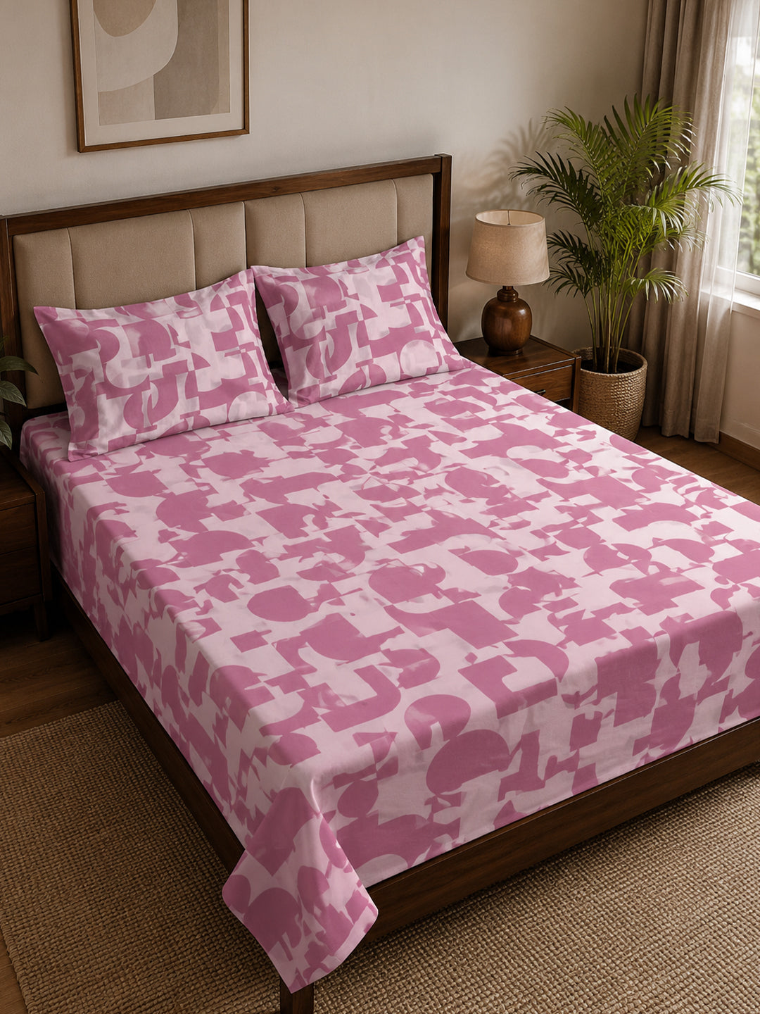 King Size Premium Cotton Bed Sheet & 2 Pillow Cover Set - BDS02