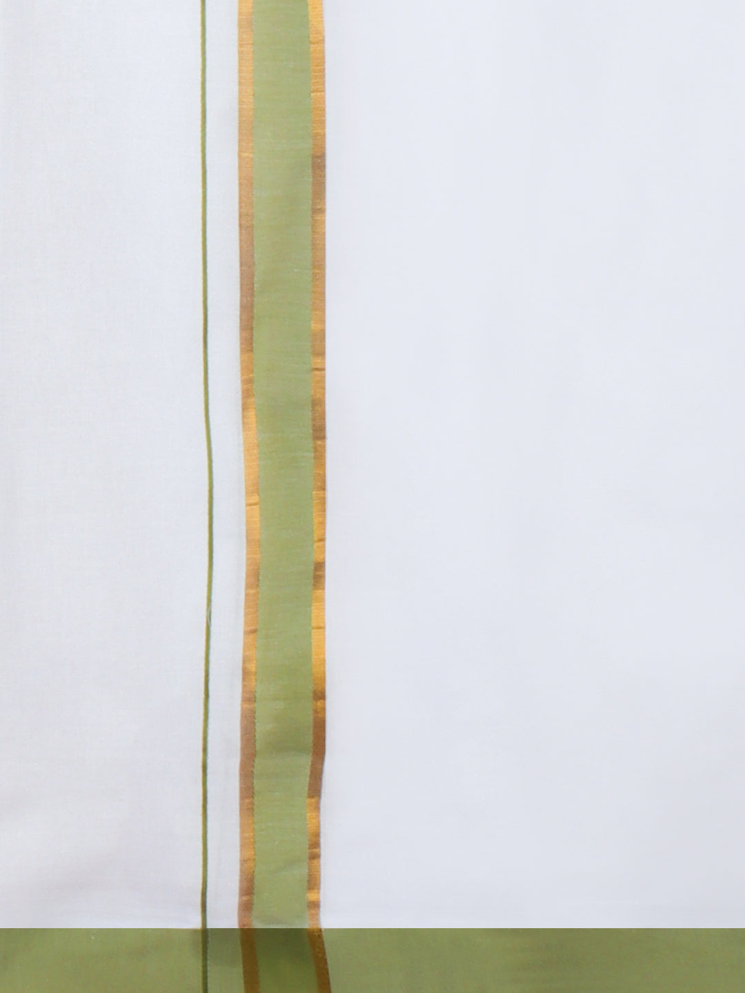 Men Cotton Blend Readymade Double Layer White Dhoti with Fancy Jari Border GFDA12