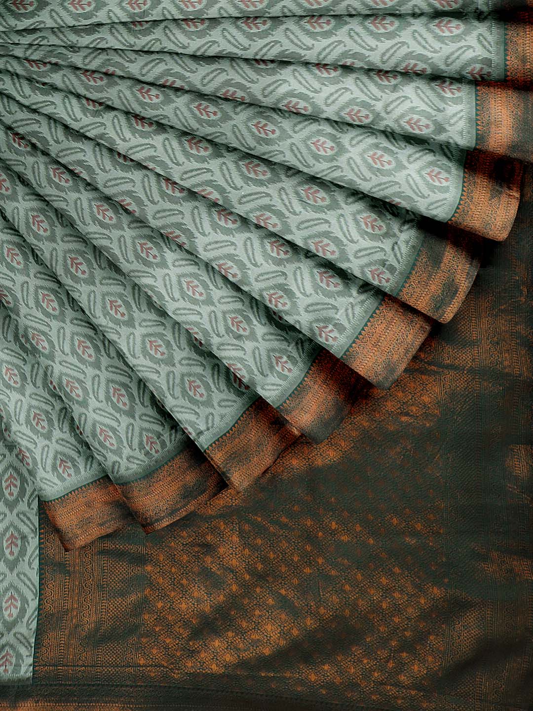 Women Green Art Silk Printed Saree ASS50