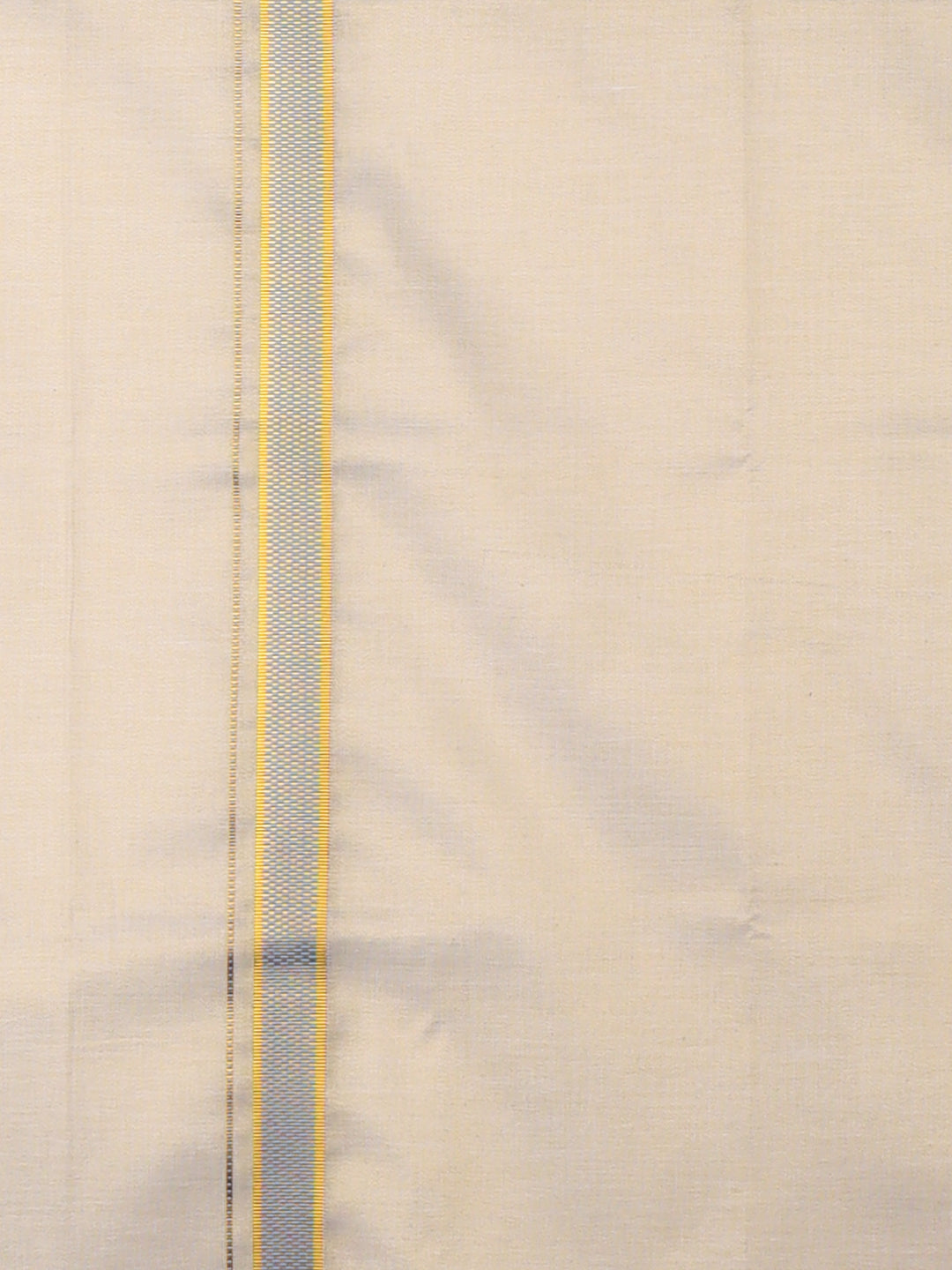 Men Tissue Single Layer Dhoti Gold with Fancy Jari Border