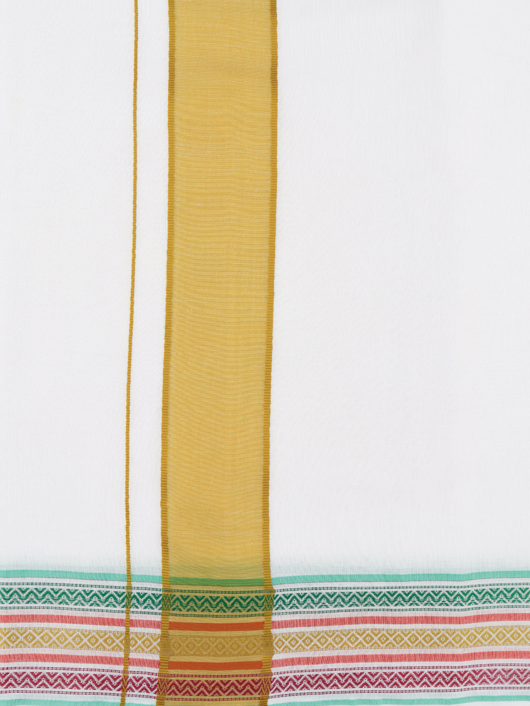 Men Cotton Green Fancy Border Panchakacham with Angavasthram Srirasthu(9+5) SR53