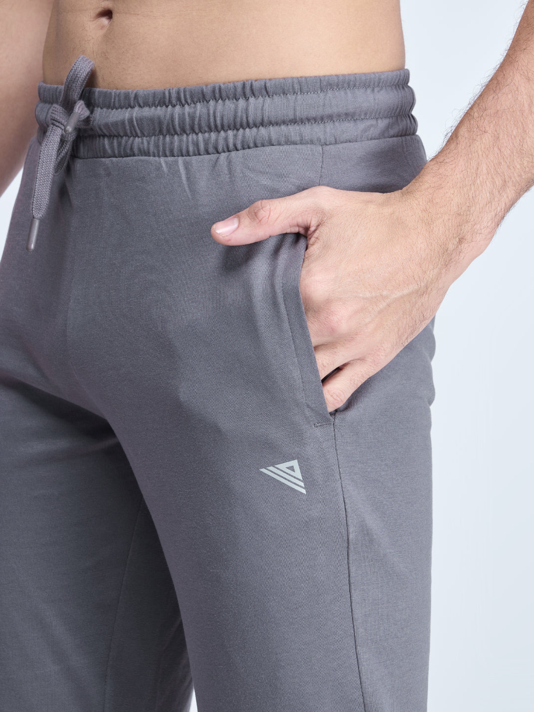 Men Combed Cotton Rich Track Pant with Side Pockets Dark Grey ETK5