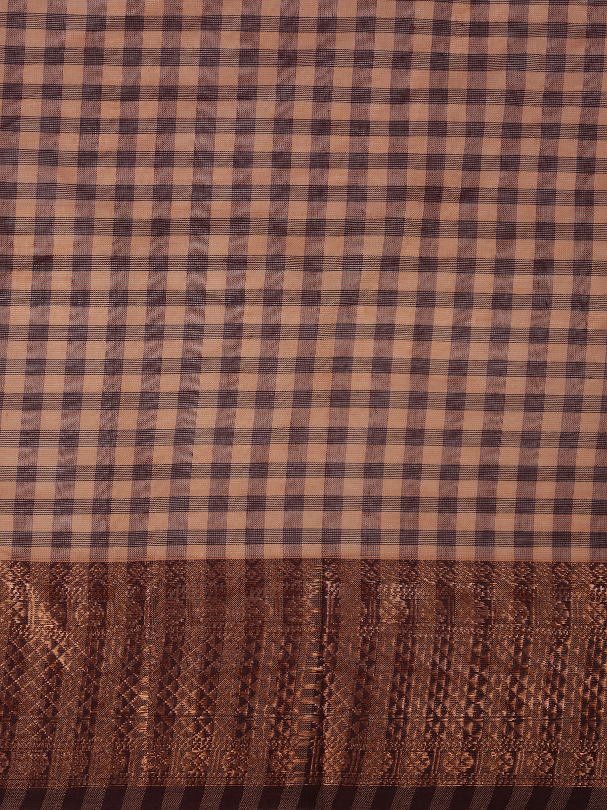 Women Chettinad Cotton Maroon with Orange Saree CCS13