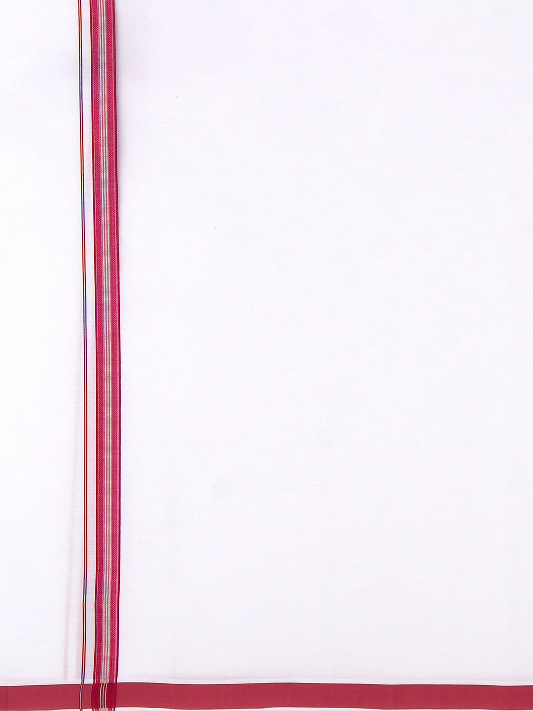 Men Cotton Blend Single Layer White Dhoti with Fancy Jari Border WSF07