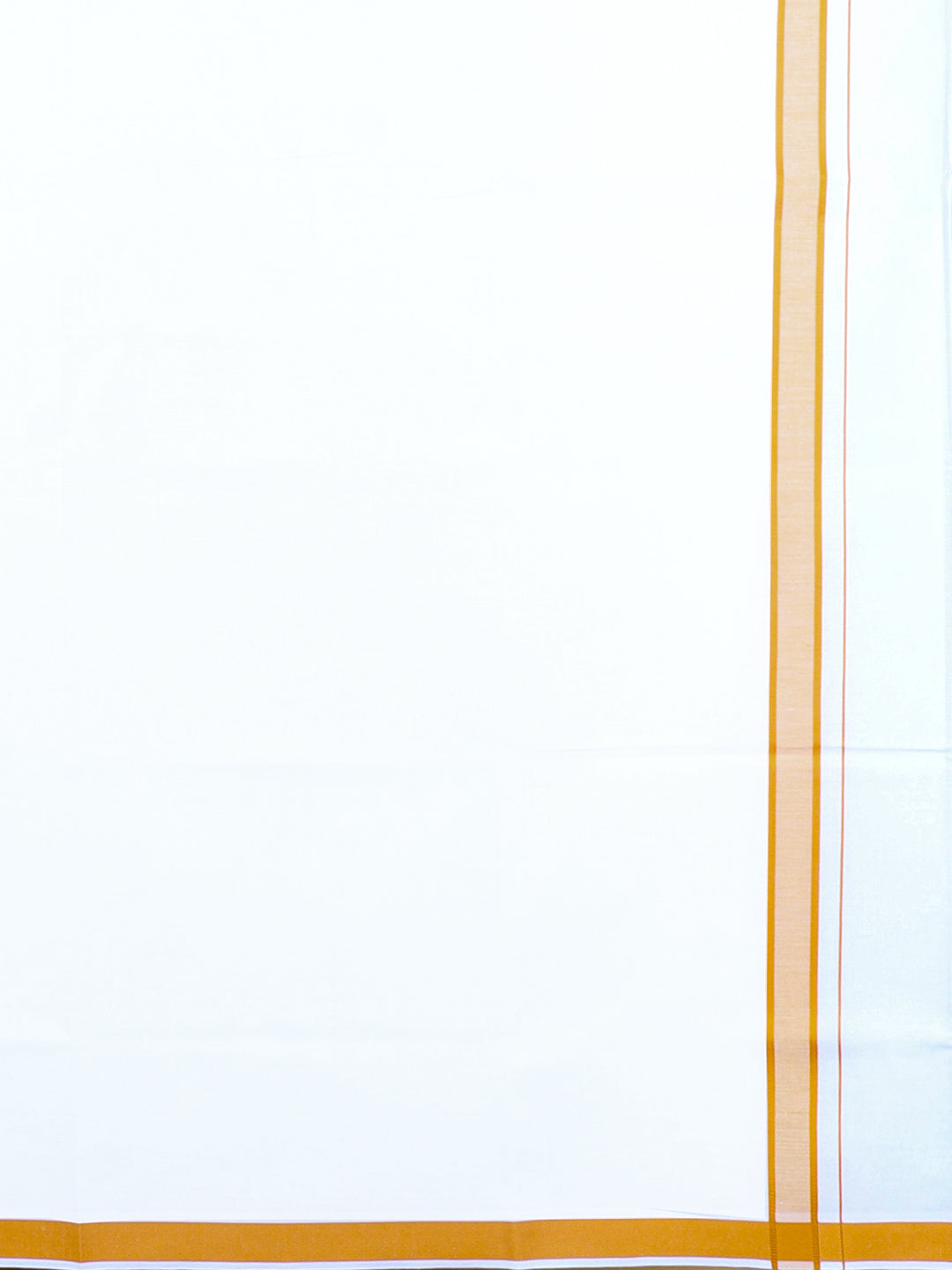 Men Cotton Blend Single Layer White Dhoti with Fancy Border WP27