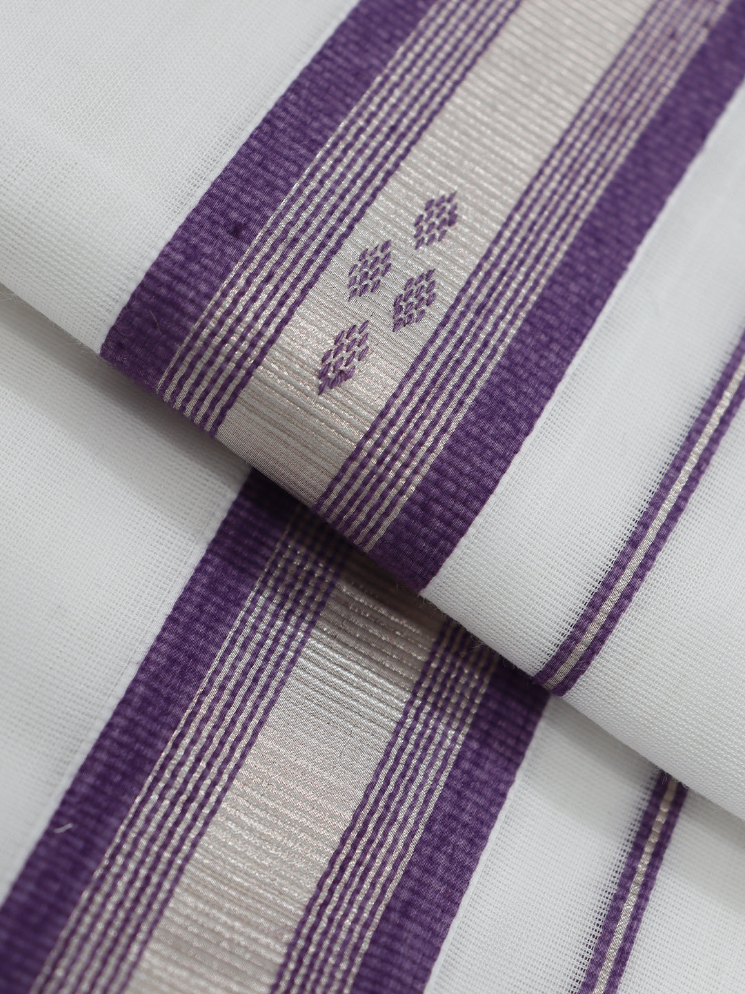 Men Premium Handloom White Dhoti with Fancy Jari Border HLM103