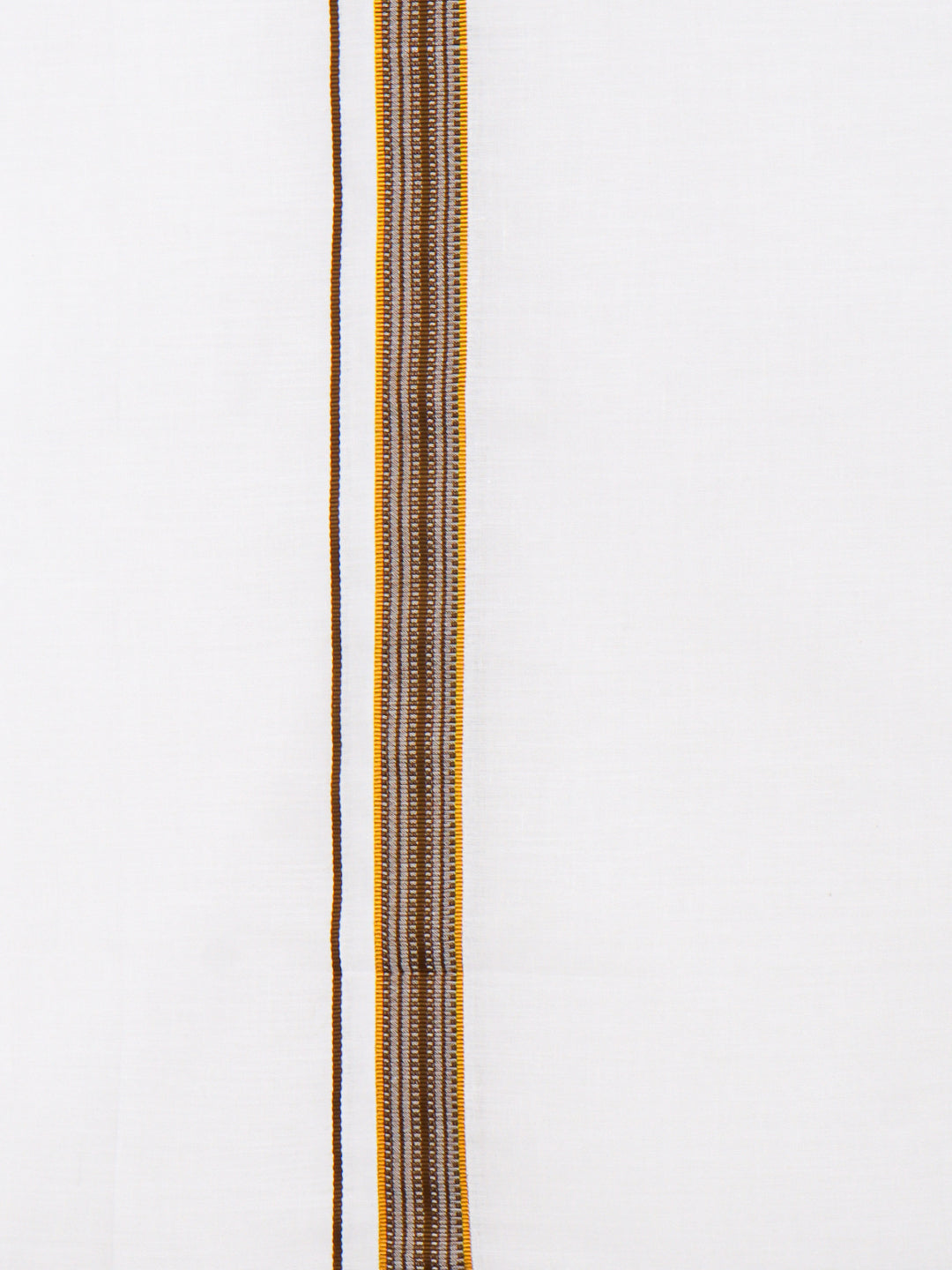 Men Cotton Blend Single Layer White Dhoti with Fancy Jari Border WGF08