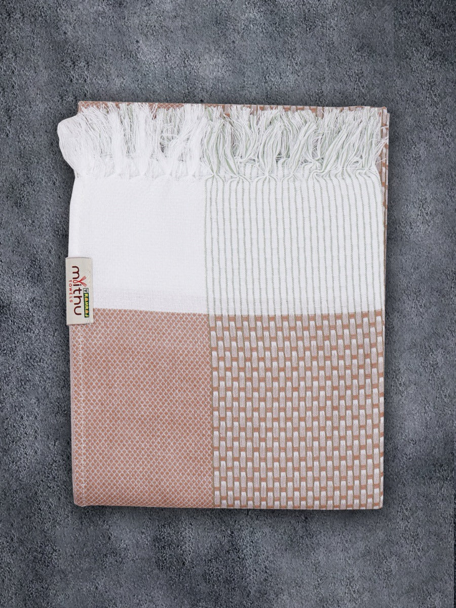 100% Cotton Self Designed Family Bath Towel Signature 1106 (Pack of 5)