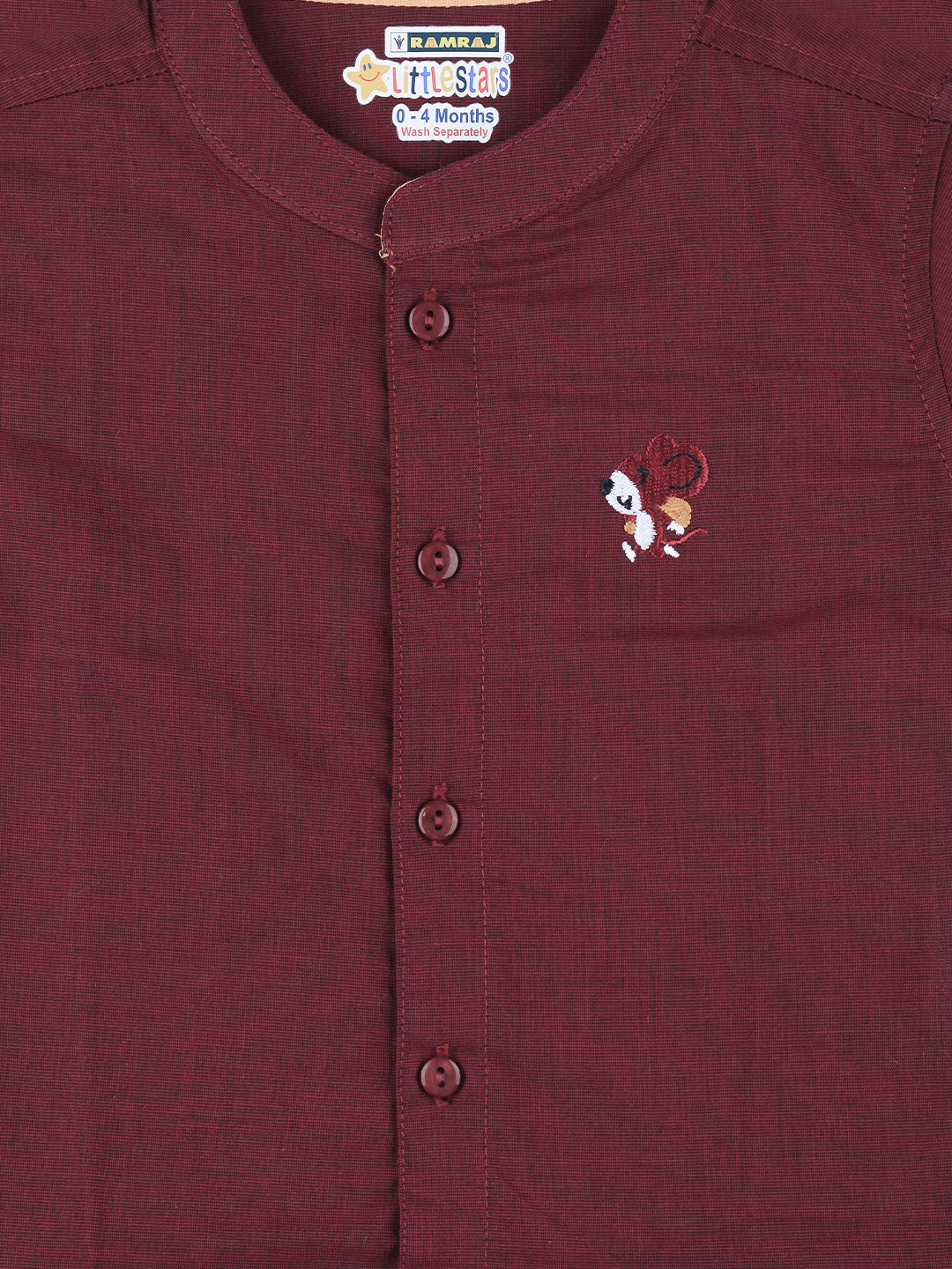 Born Baby Shirt with Pant and Panchakacham Set Maroon G12