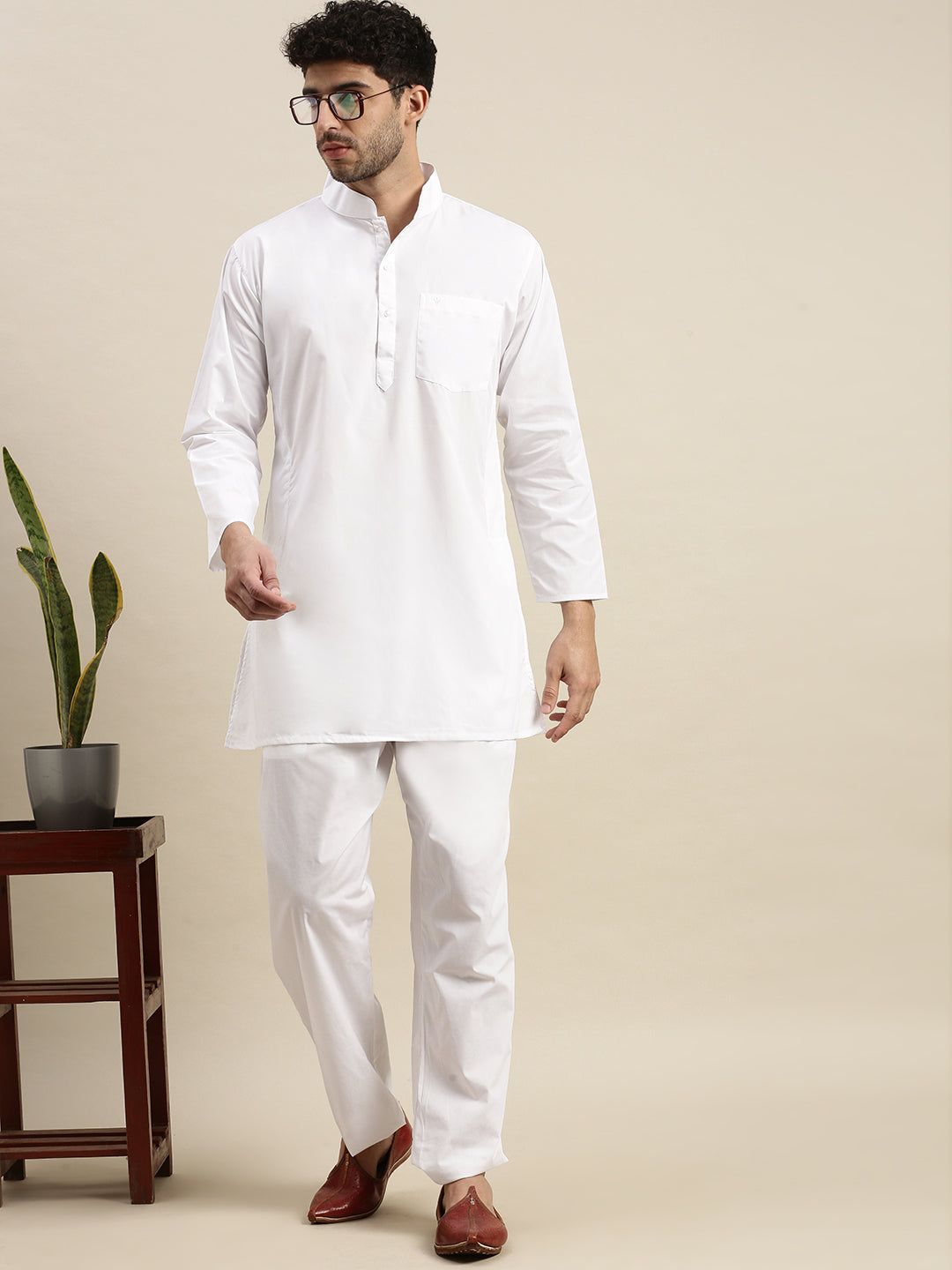 Men Cotton White Pyjama Pant