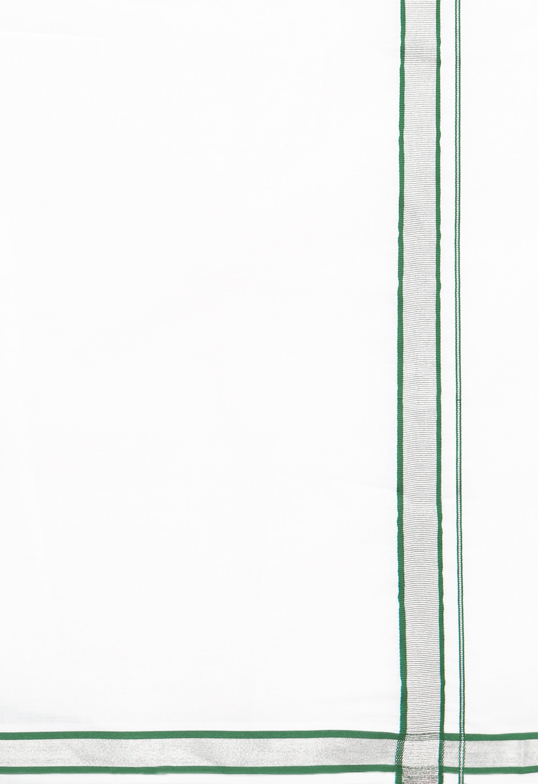 Men Cotton Blend Readymade Single Layer White Dhoti with Fancy Jari Border GASC06