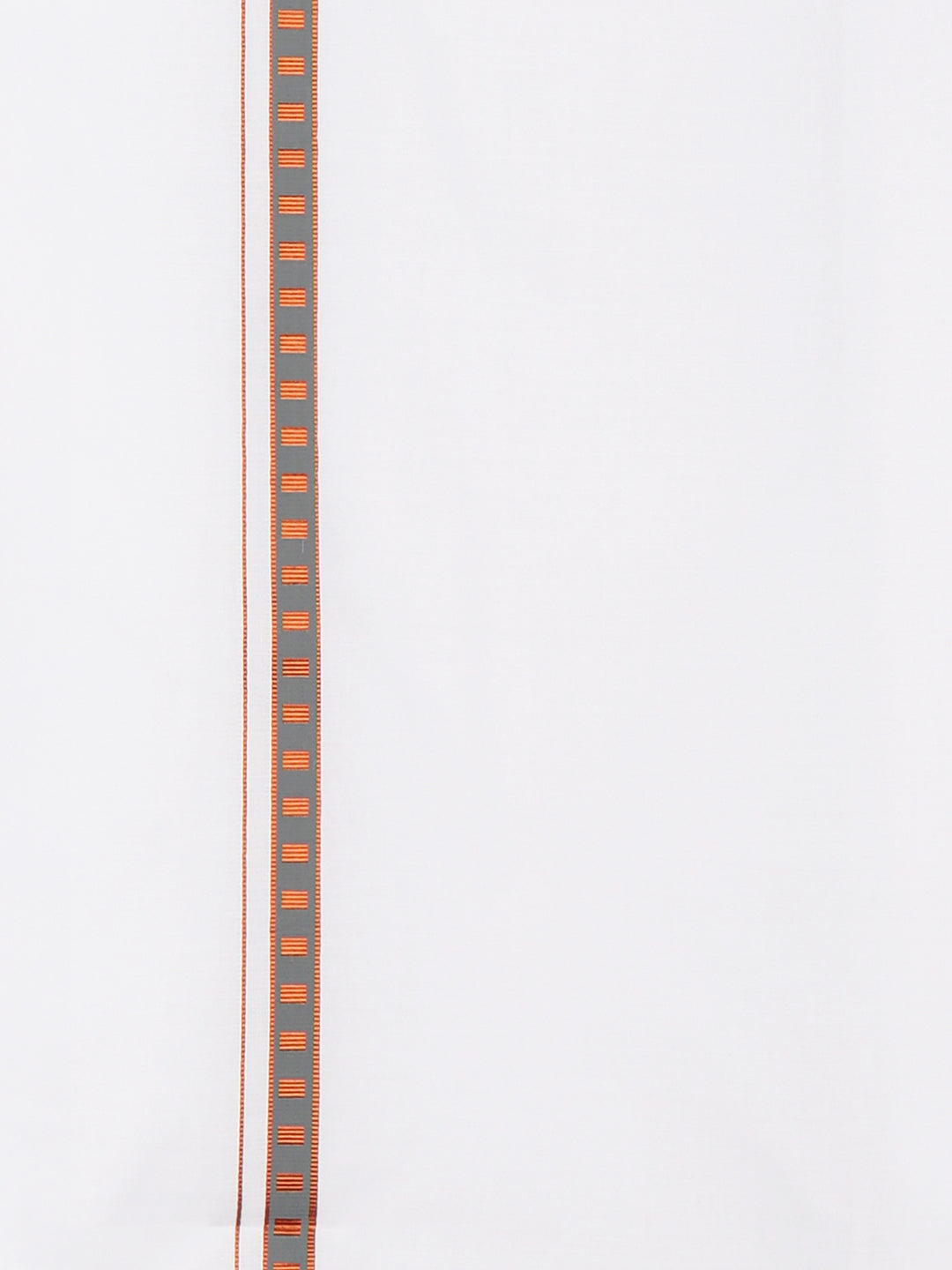 Men Cotton Blend Single Layer White Dhoti with Fancy Jari Border Roxy R01