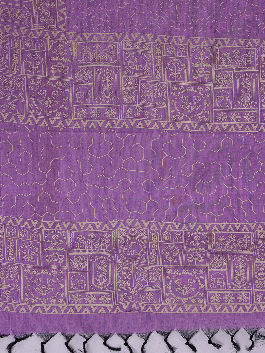Women Pure Cotton Purple Printed Saree PCS285