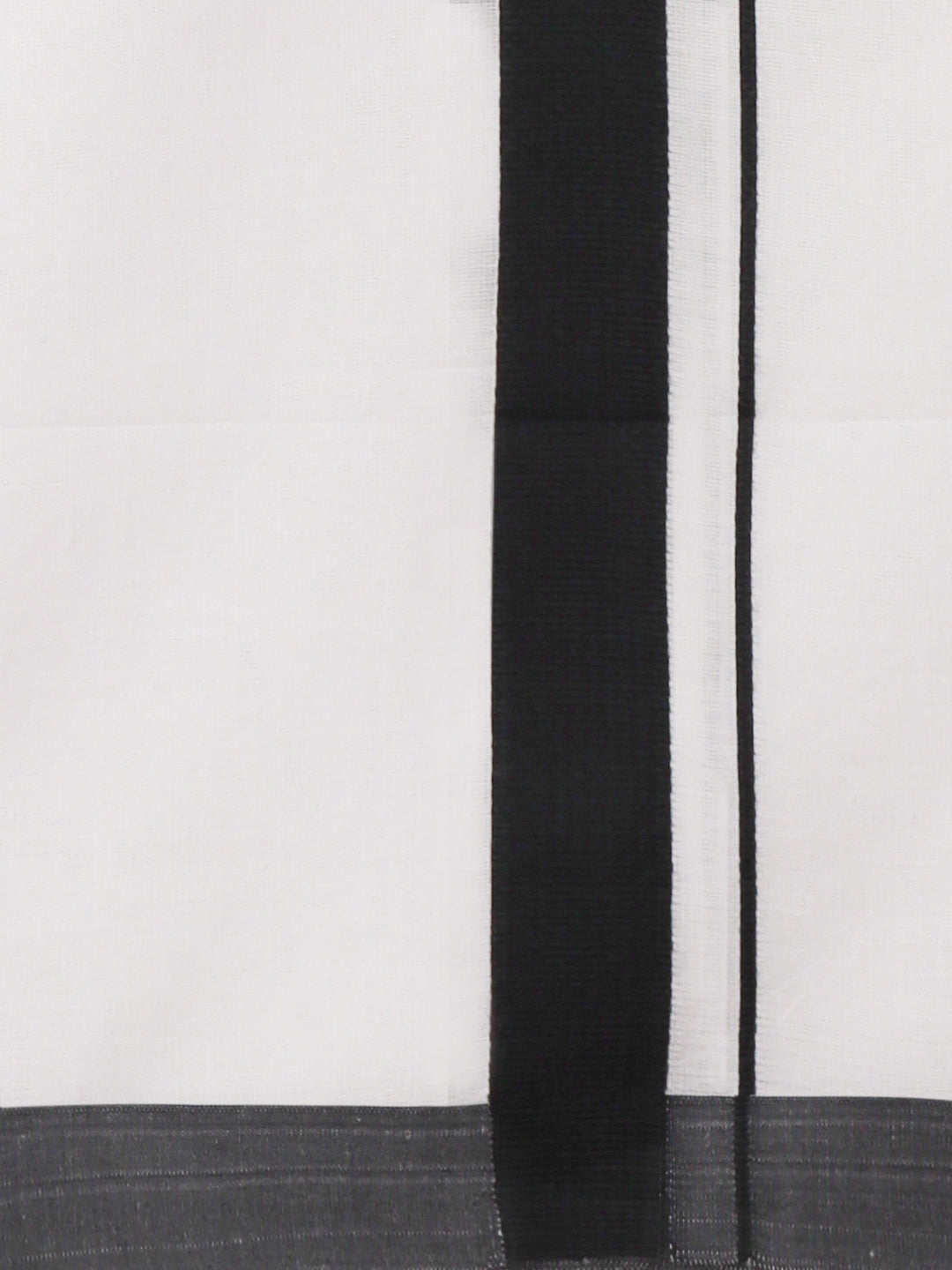 Men Cotton Blend Double Layer White Dhoti with Black Fancy Border Rivan Spl